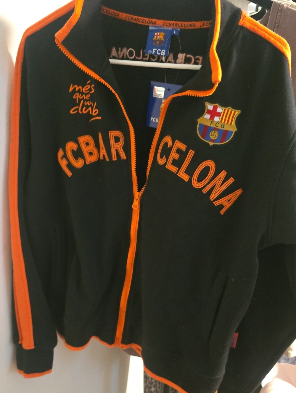Soccer World Cup FCB Women's Black & Orange Zip Jacket